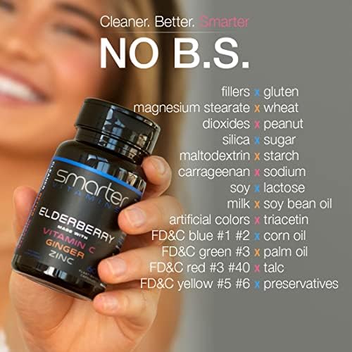 10:1 Black Elderberry Extract with Vitamin C, Zinc & Ginger, 60 Vegan Caps
