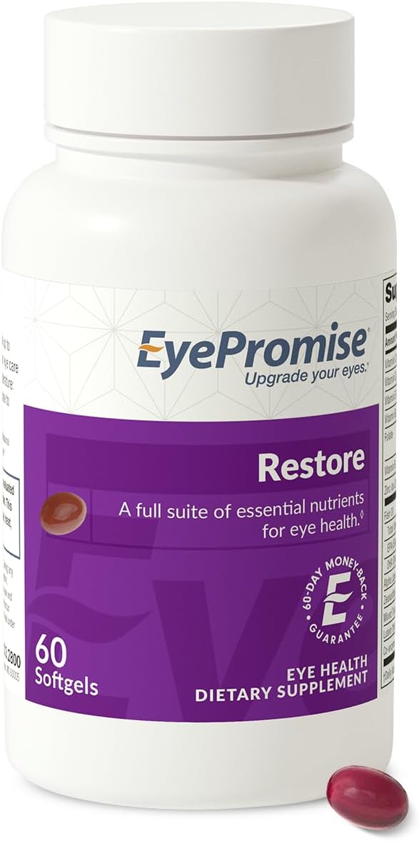 EyePromise Restore Aging Eye Health Supplements, 60 Softgels | Omega 3 Supplement for Aging Eyes with Lutein and Zeaxanthin, Fish Oil, EPA, DHA & Eye Vitamins (Packaging May Vary)