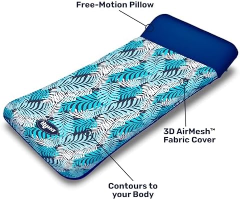 Aqua Comfort Pool Float Lounge – Inflatable Pool Floats for Adults with Headrest and Footrest – Bubble Waves