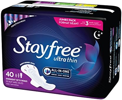 Stayfree Ultra Thin Overnight Pads with Wings - 14 Ct (Pack of 2)