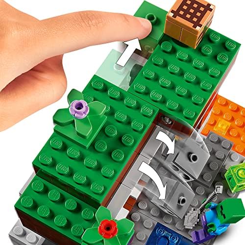 Lego Minecraft The Abandoned Mine Building Toy, Zombie Cave with Slime, Steve & Spider Figures, Gift idea for Kids, Boys and Girls Age 7 Plus 21166