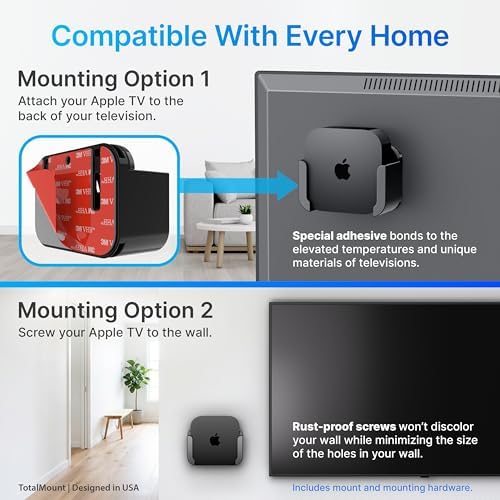 TotalMount for Apple TV – Fits All Models, Heat Management, Premium Quality | Designed in the USA