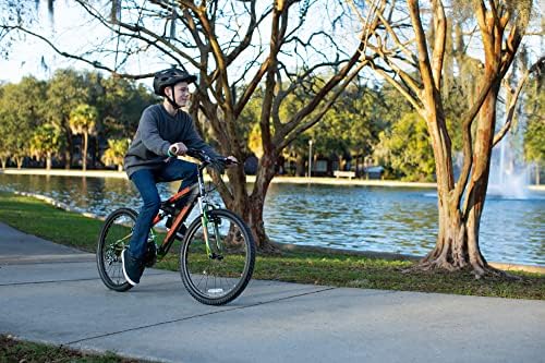 Dynacraft Vertical Gauntlet 24 Inch Bike, Teenager Bicycle Age 13-17, Mountain Bike for Men, 21 Speed Shimano Gear Shifters, Full Suspension