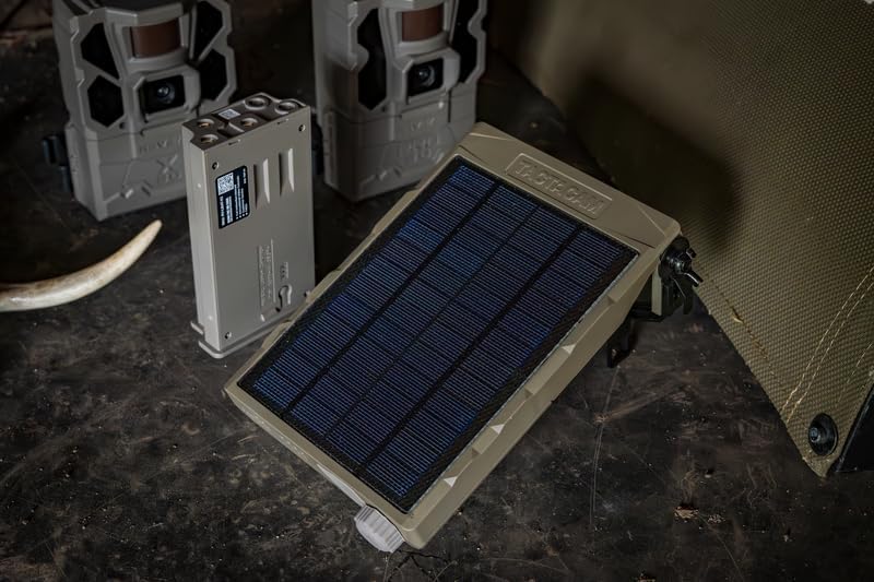 Tactacam Reveal Solar Panel, Built-in Battery for X2.0, X3.0 Trail Cameras | Powers camera day & night, weatherproof housing, also fits X Pro 3.0, X