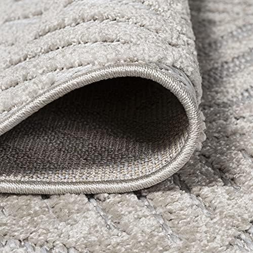 JONATHAN Y Art Deco Geometric Indoor Outdoor Area Rug 3X5 White/Black, Jordan High-Low Pile for Backyard, Patio, Porch, Easy-Cleaning, High Traffic
