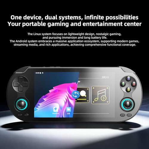 Aivuidbs RG VITA PRO Handheld Game Console RK3576 RGVITA PRO Dual OS Android 14 and Linux System 5.5" IPS INCELL touchscreen 5000mAh Supports WiFi Bluetooth HDMI NEW-RGVITA PRO-Black