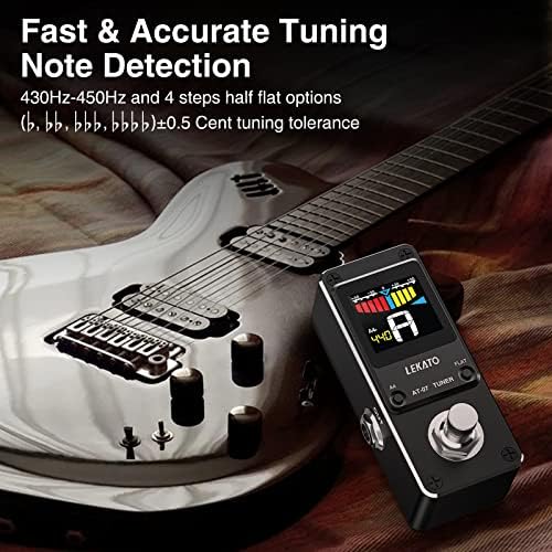 LEKATO Looper Guitar Pedal Guitar Loop Pedal Tuner Pedal 9 Loops 40 Minutes Record Time Unlimited Overdubs for Electric Guitar Bass (Black)