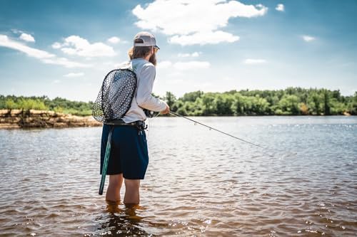 Outdoor Professionals (O’Pros) Belt Clip Rod Holder – Hands-Free - Slide Lock System with 360° Rotation for Fly Fishing and Spinning Rods