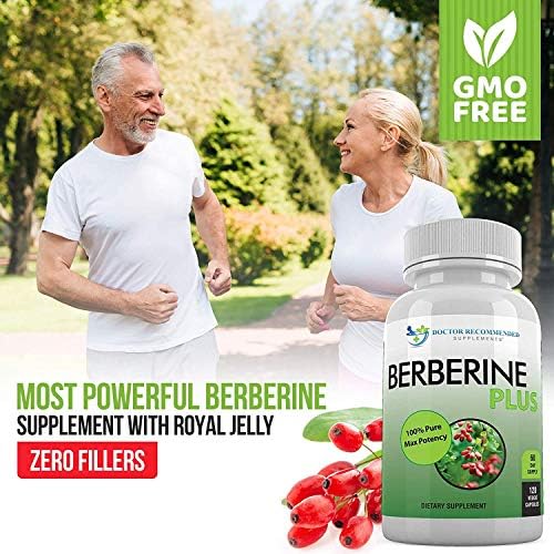 DOCTOR RECOMMENDED SUPPLEMENTS Berberine Plus 1200mg Per Serving - 120 Veggie Capsules with Royal Jelly