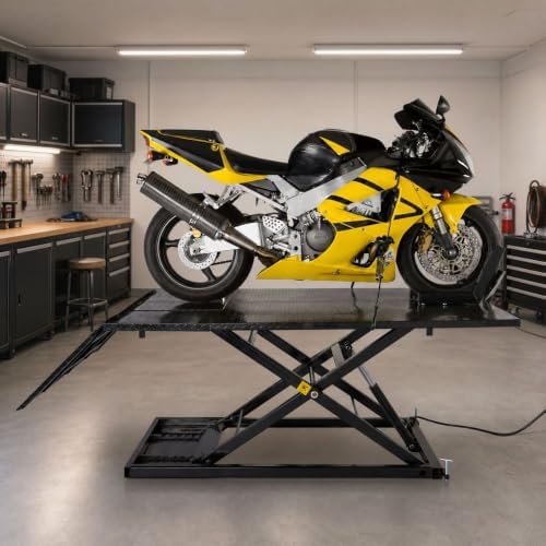 Black Widow Motorcycle Lift Table, Air Over Hydraulic, 1,500 lb, 33.5" High