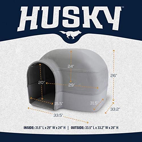 Petmate Husky Dog House for Dogs Up to 90 Pounds, Grey, Made in USA