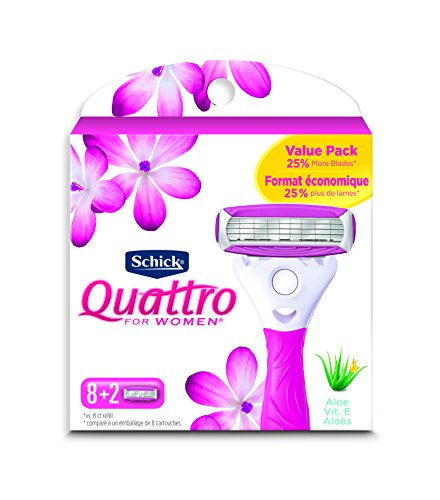 Schick Quattro Womens Ultra Smooth Razor Blade Refills for Women Value Pack, 10 Count
