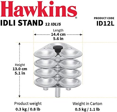 Hawkins Idli Stand for Pressure Cooker, 5-Liter, Small, Metallic