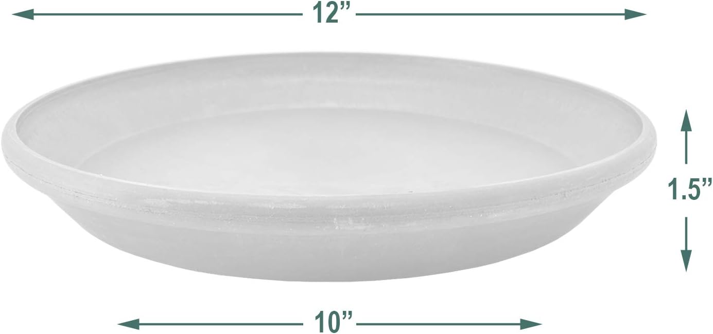 PSW Pot Collection AP25TC 10-inch Plastic/Stone/Wood Composite Plant Saucer Drip Tray – No Drainage Hole (Drillable), Indoor/Outer Water Tray, Terra Cotta Color