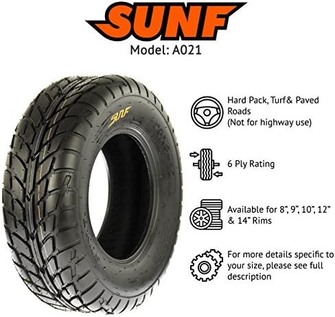 SunF 25x10-12 ATV UTV Tire 25x10x12 Hardpack Race Sport 6 PR A021 - PAIR of 2