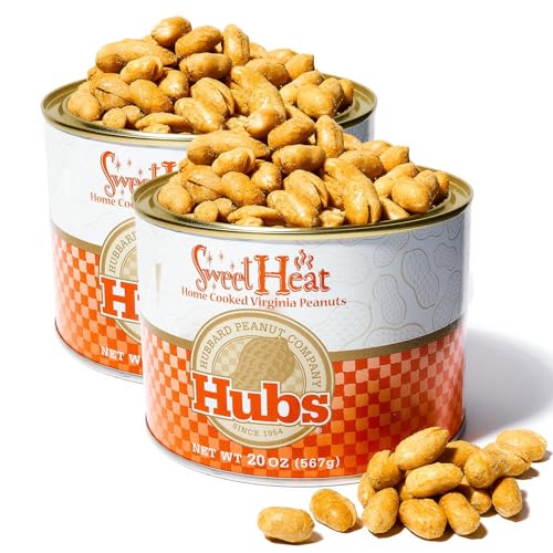 Hubs Peanuts Premium Salted Virginia Nuts, Non-GMO, Gluten Free Healthy Snacks - Irresistible Crunch & Flavored Peanuts - Made from Premium Ingredients - Vacuum-Sealed Tin - 2 Packs of 40 oz Cans