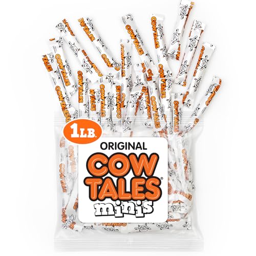 Goetze's Candy Vanilla Cow Tales Minis, 1 lb Bag | Original Chewy Caramel & Vanilla Cream Filling, Delicious Treats Fresh from the Factory
