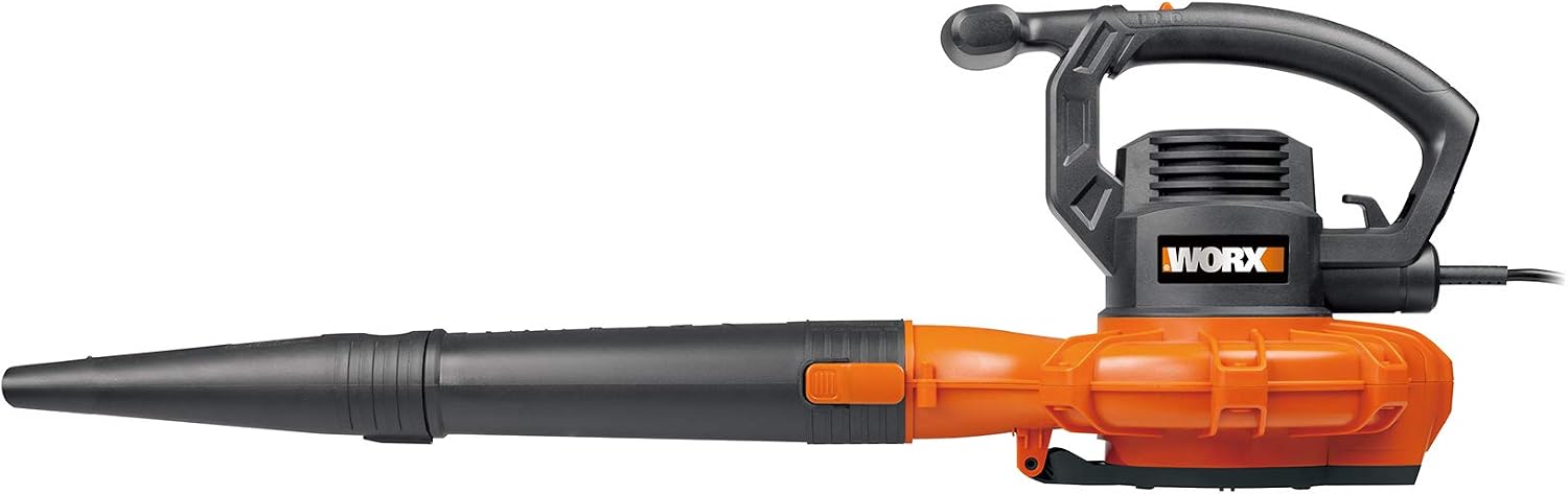 WORX Trivac 3-in-1 Electric Leaf Blower/Leaf Vacuum/Leaf Mulcher, WG509 | 350CFM & 210MPH Airflow, 18:1 Mulch Ratio for Efficient Leaf Removal, Corded