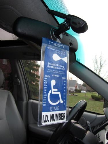 2 MirorTag Silver by JL Safety - Easily Display & Put Away a Handicapped Parking Placard. Strong Hook high Heat Rated. Magnetically snap the Holder