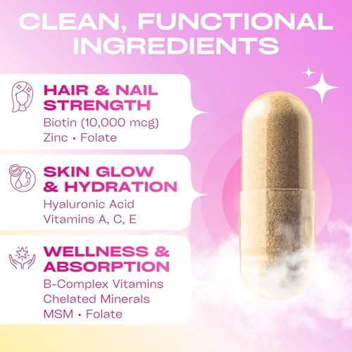 GOBIOTIX Hair, Skin & Nails Vitamins for Women — 10, 000mcg Biotin