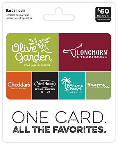 Darden Restaurants Multi-Pack Physical Gift Cards - $60