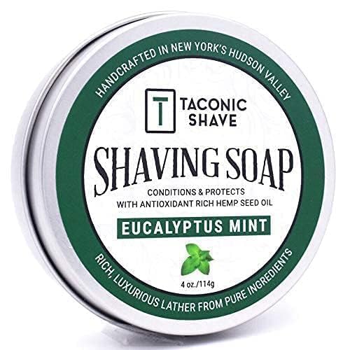 Taconic Lavender Natural Shaving Soap Puck, Rich Lather | Calming lavender aroma pairs with moisturizing natural oils to build rich protective lather for a comfortable wet shave.