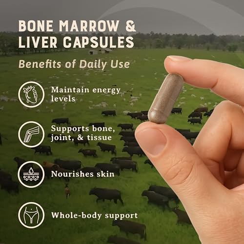 HEART & SOIL Bone Marrow & Beef Liver, 180 Capsules