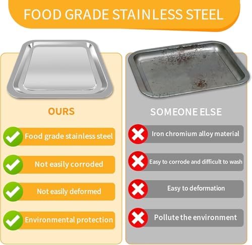 GCQ Air Fryer Tray for Emeril Lagasse Everyday 360 Air Fryer, 12''×10'' Stainless Steel Air Fryer Accessories Tray Bake Pan Replacement Parts, Not fit for Emeril Lagasse 26 QT 25 QT French Door