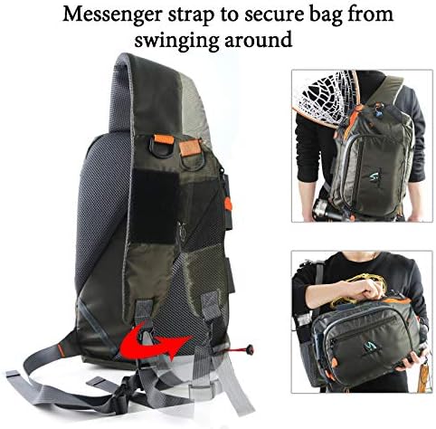 M MAXIMUMCATCH Maxcatch Fly Fishing Sling Pack Tackle Storage Shoulder Bag for Outdoor Fishing Hiking Hunting