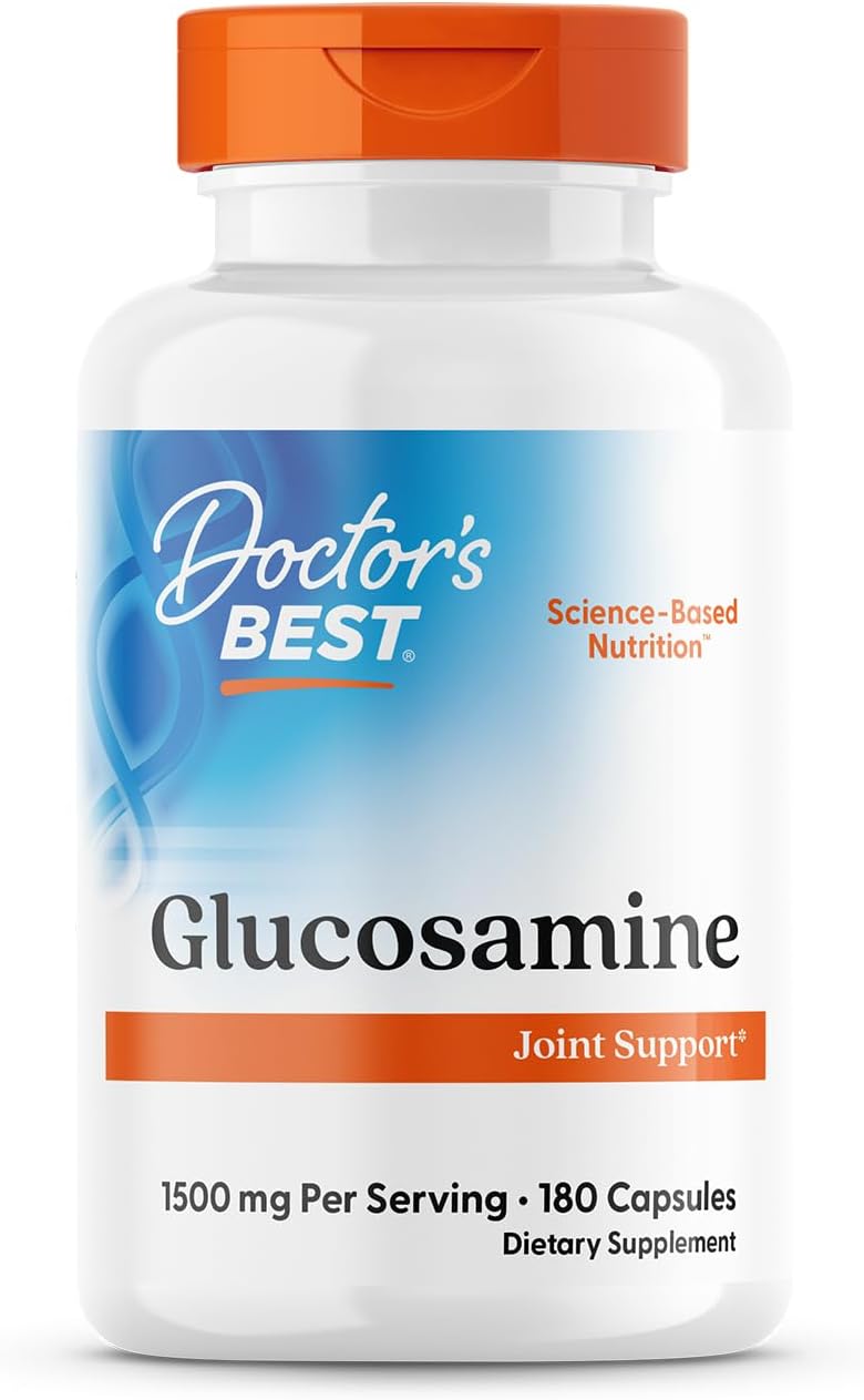 Doctor's Best Glucosamine Supplement for Men & Women - Glucosamine 1500mg Per 2 Capsules, Joint Health Support for Adults, Gluten Free, Non GMO