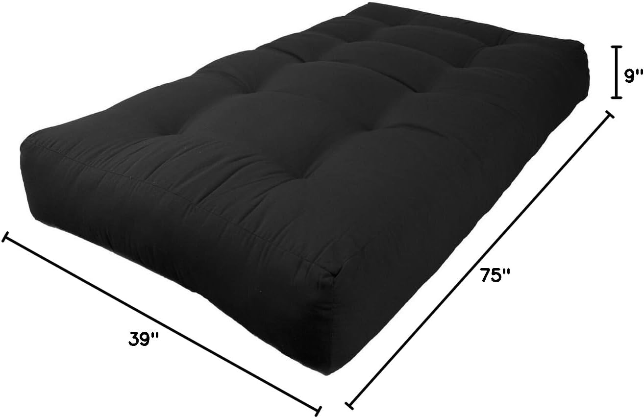 Blazing Needles Renewal 9" Twill Futon Mattress, Queen, Sage