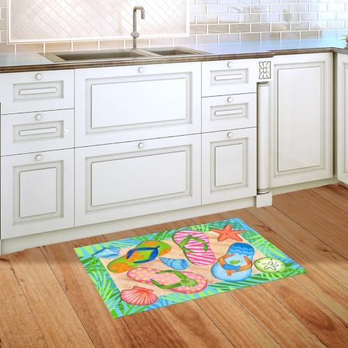 Briarwood Lane Doormat 30x18 Indoor Outdoor Tropical Flip Flops Summer for Summer Doormat