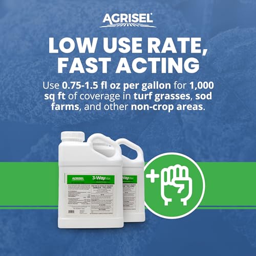 Agrisel 3 Way Max Weed Killer, Eliminate 50+ Weeds, Pet Safe, 128 Ounces | Safe on Grass, Weed Spray, Low Odor, Easy Mixing