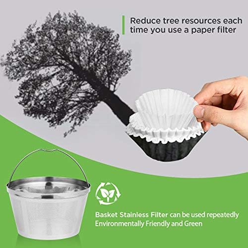 Stainless Steel Reusable Coffee Filters Basket 8 12 Cup Sturdy Permanent Coffee Filter fit for Mr. Coffee Black,Decker Coffee Makers 8 12 cups