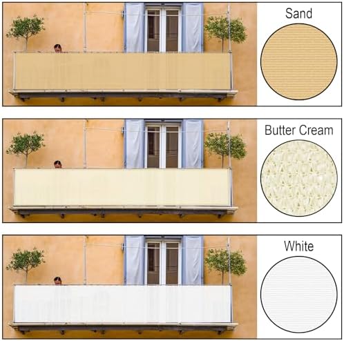 SUNLAX 3'x10' Black Balcony Privacy Screen Fence Windscreen 90% UV Block