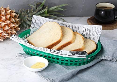 New Star Foodservice Fast Food Baskets, 10.5 x 7 Inch, Set of 12, Green