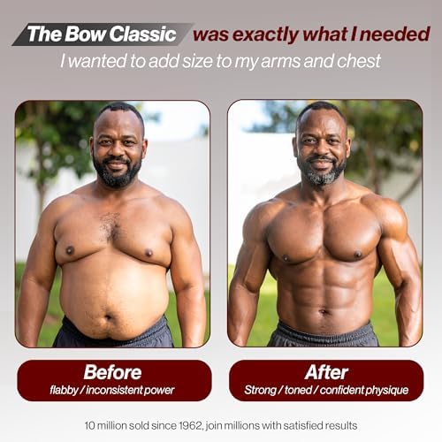 Bullworker Bow Classic 36" Isometric Exercise Equipment, Portable Home Gym Chest Expander, Customized Variable Resistance, Chest and Arm Trainer