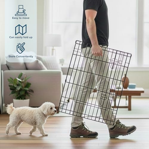 Puppy Playpen - Foldable Metal Exercise Enclosure with Eight 24-Inch Panels - Indoor/Outdoor Fence for Dogs, Cats, or Small Animals by PETMAKER