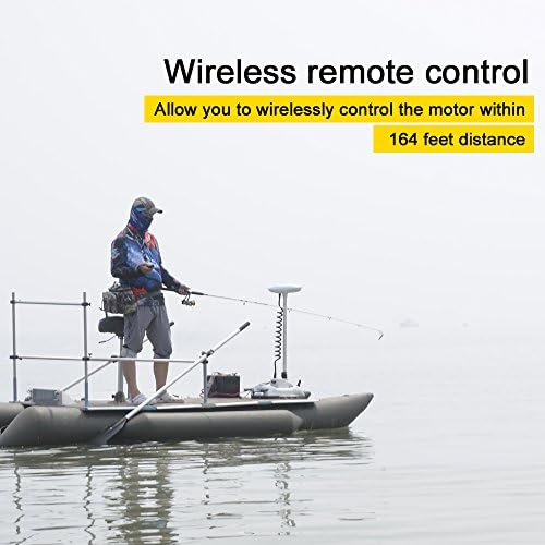 Haswing Bow Mount Trolling Motor 55lbs 48in with Remote, Quick Release | Fresh & Saltwater Ready, 164ft Wireless Remote Range, White, Fits Boats up to 19ft, Req 13.7 x 8" Flat Mount Surface