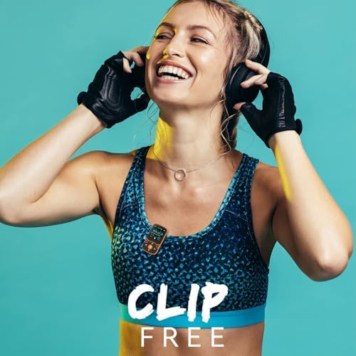AGPTEK 64GB MP3 Player with Clip, A65 Bluetooth 5.3 Music Player for Sports | with FM Radio, Voice Recorder for Running, Supports up to 128GB TF Card, Orange