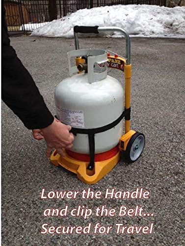 Propane Easy Cart LP Tank Wheeled Carrier for BBQ Grills, Weed Burners, Fire Pits, Tank Top Heaters (Tank not Included)