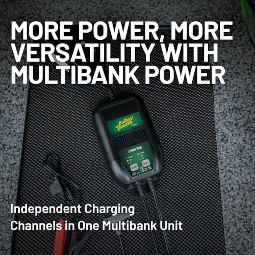 Battery Tender Plus 2 Bank Multibank Charger - 2.5 AMP (1.25 AMPs Per Bank) - Smart 12V Multi Battery Charger and Maintainer for Standard, AGM