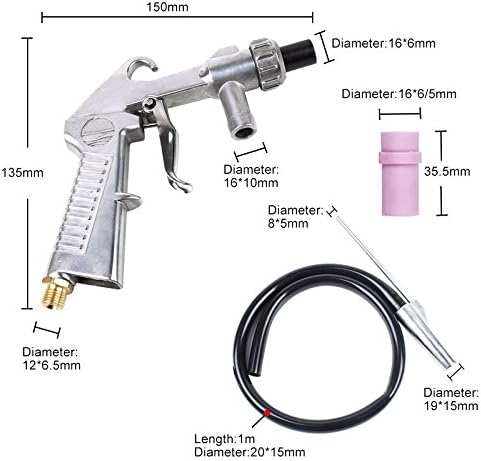 Wogoboo Sand Blaster Kit Blasting Sandblaster Siphon Feed Gun Nozzle Rust Remove Abrasive Sand Blasting for Sandblast Cabinets