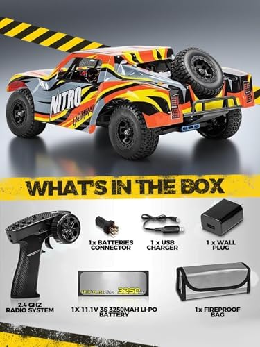 1/8 Scale Brushless RC Cars for Adults，Max 40mph Electric Off-Road Monster Truck