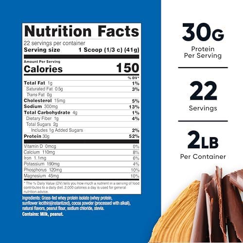 Nutricost Grass-Fed Whey Protein Isolate (Vanilla) 5LBS | GMO-Free, Gluten Free, Natural Flavors