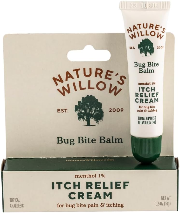 Nature’s Willow Bug Bite Balm, Natural Insect Bite Pain & Itch Cream, 0.5 oz