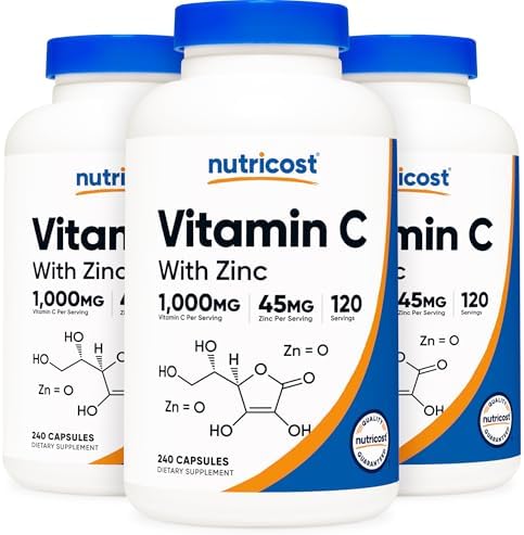 Nutricost Vitamin C with Zinc Capsules, 120 Servings, Gluten Free, GMO-Free