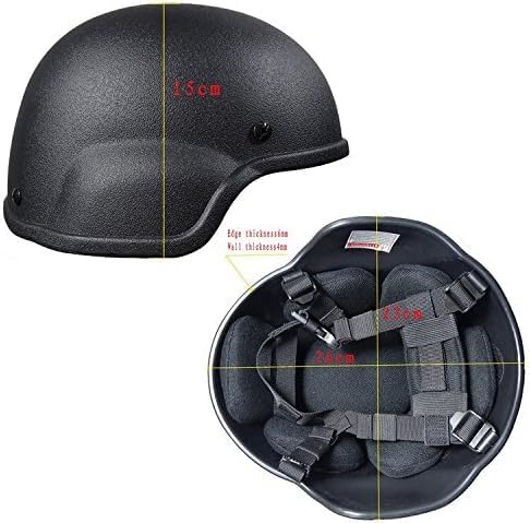Tactical Airsoft Paintball MICH 2000 Helmet with Side Rail & NVG Mount