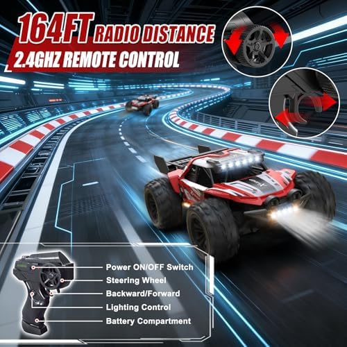 Remote Control Car, 4WD High Speed 30+KPH RC Cars for Boys Age 8-12, 2.4GHz RC Monster Truck Toys