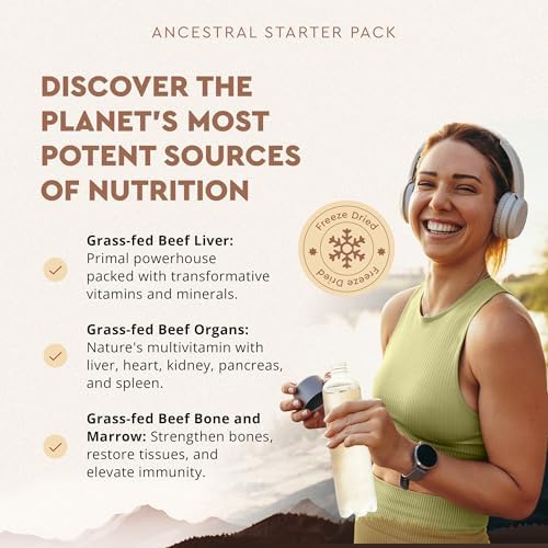 Ancestral Supplements Beef Liver Support Capsules, Iron & Energy, 180 Ct | Freeze-dried, Non-GMO Liver Rich in Heme Iron, Vitamin A & B12; Grass-fed, Desiccated, Vital Liver Support, Natural Liver